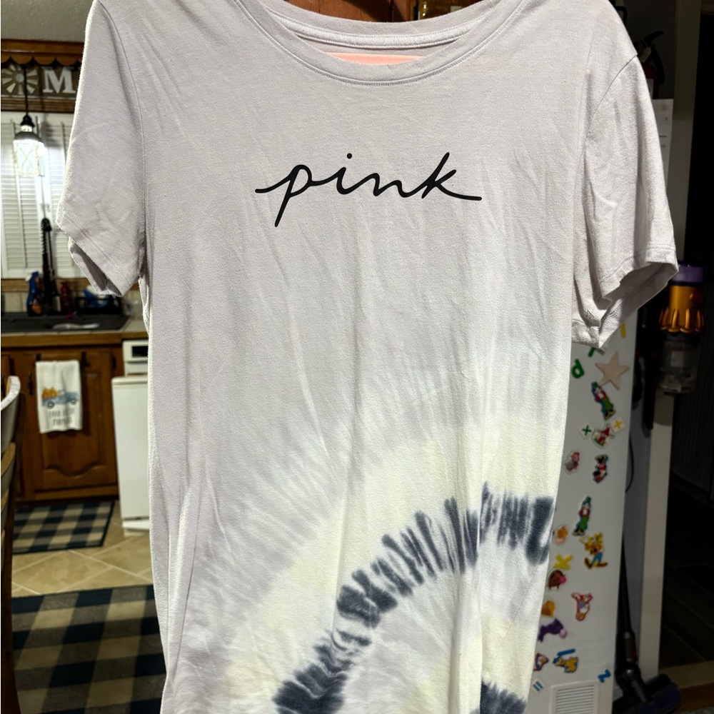 PINK Victoria's Secret Tie-Dye Tee - Gray and Black